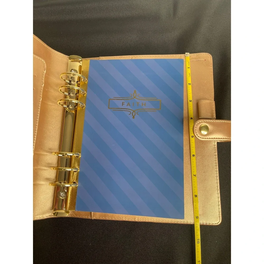 Rose‎ Gold Leather Binder Planner Daily Devotional Journal Faith Organizer